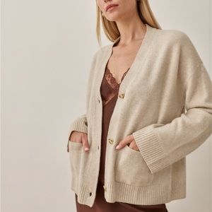 Reformation wool beige cardigan size S Khaite dupe